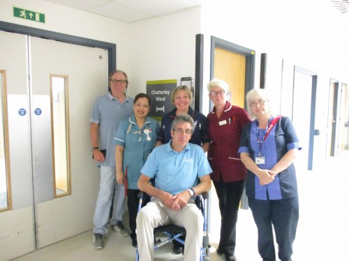 Wheelchair donated to the Chatterley Ward at the Haywood Hospital by Castle Comfort Centre